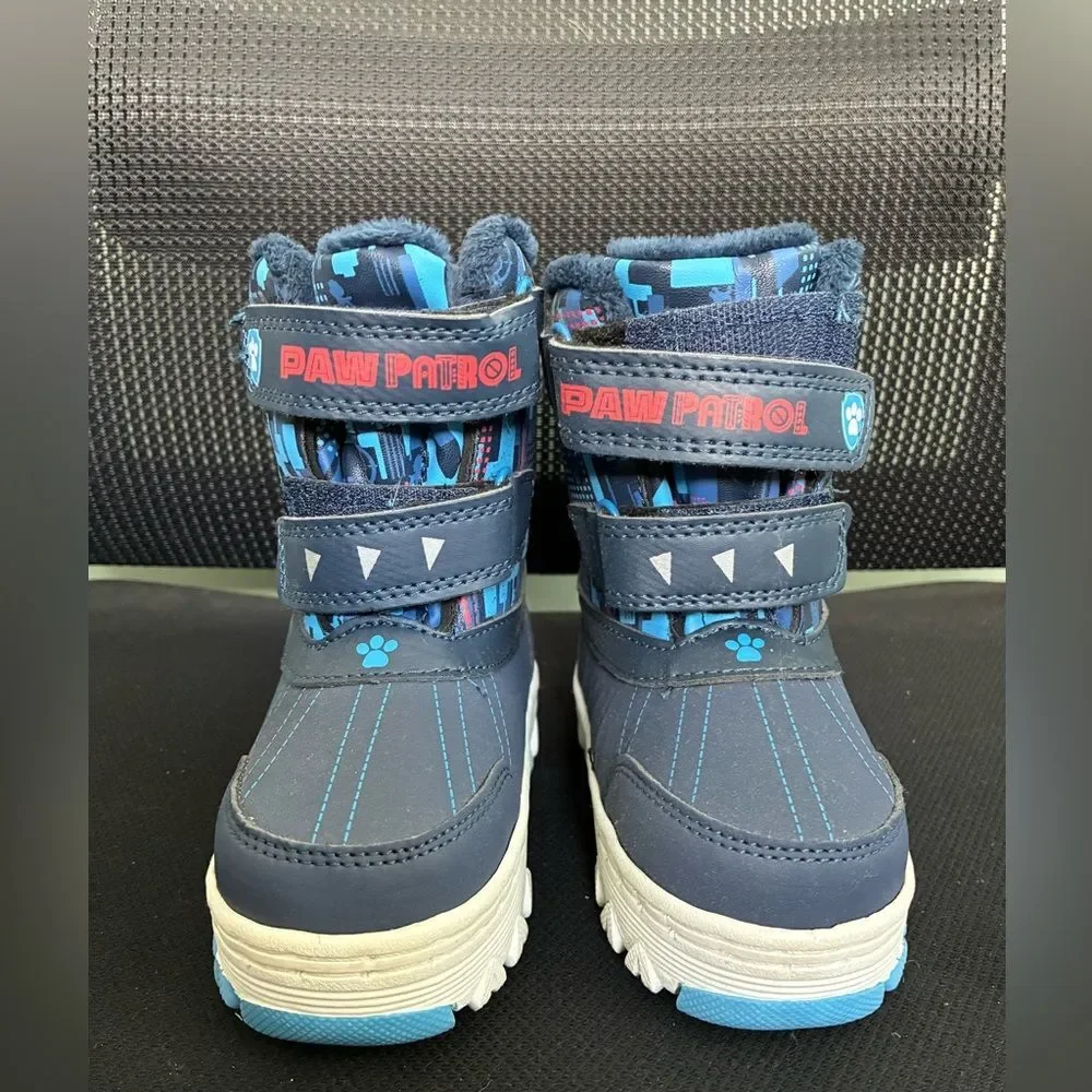 Kids Toddlers Blue Paw Patrol Winter Snow Boots Sz 7